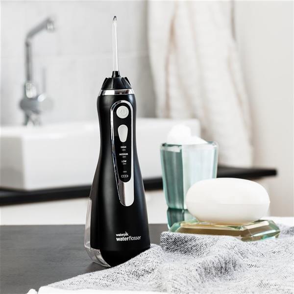 Black Cordless Advanced Water Flosser WP-562 In Bathroom