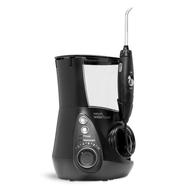 Sideview - WP-672 Black Aquarius Professional Series Water Flosser, Handle, & Tip