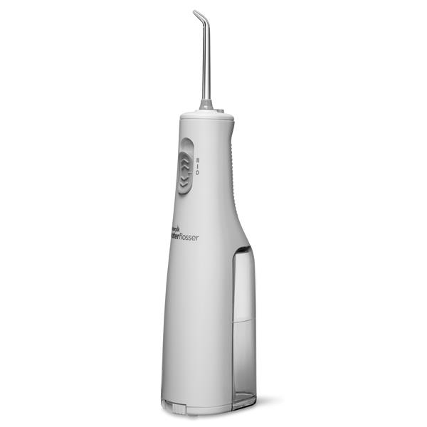 Sideview - WF-02 White Cordless Express Water Flosser, Handle, & Tip