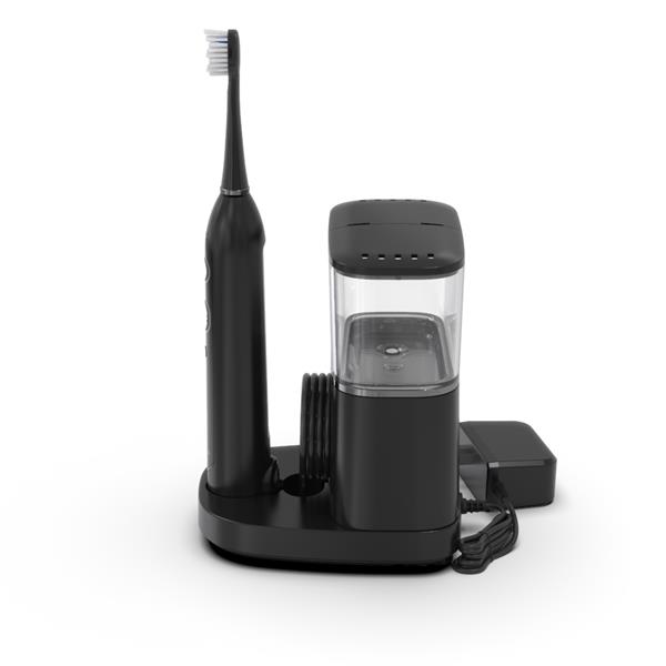 Sideview - Black Sonic-Fusion 2.0 SF-04, Flossing Toothbrush Handle, & Brush Head