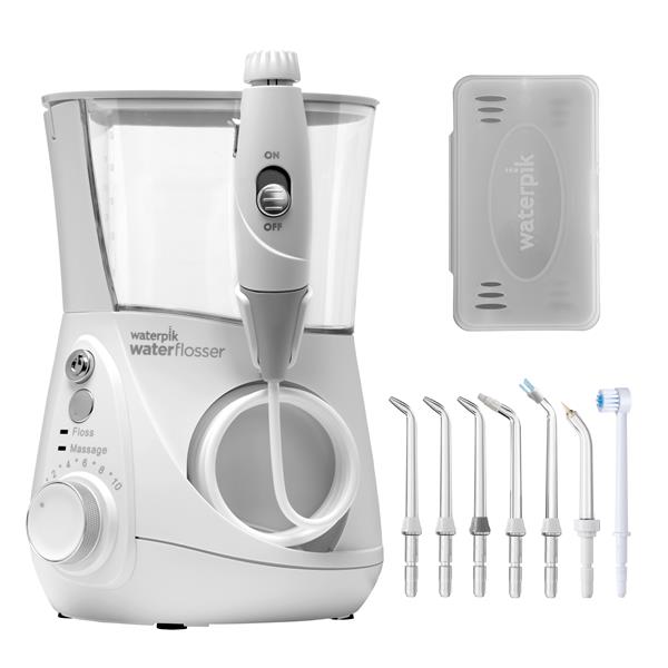 Water Flosser & Tip Accessories - WP-670 White Aquarius Professional Series Water Flosser