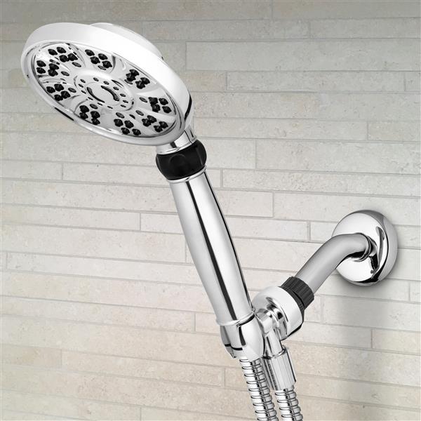 Waterpik LBT-563M High Pressure Hand Held Shower Head With Hose 5-Mode Easy Select Chrome