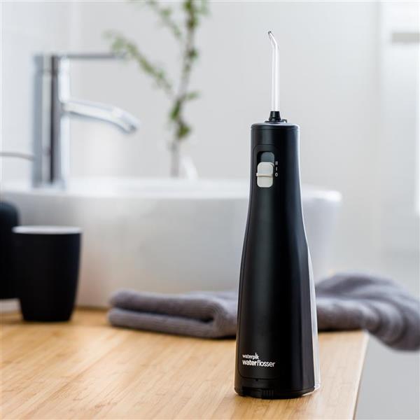 Black Cordless Freedom Water Flosser WF-03 In Bathroom