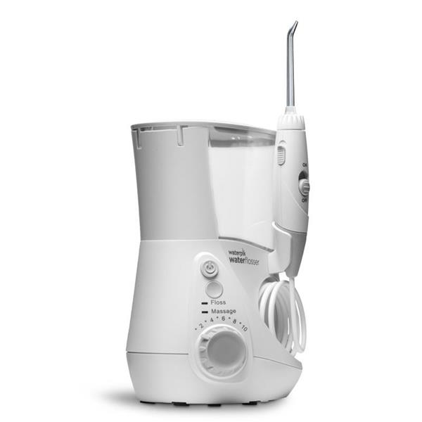 Sideview - WP-660 White Aquarius Water Flosser, Handle, & Tip