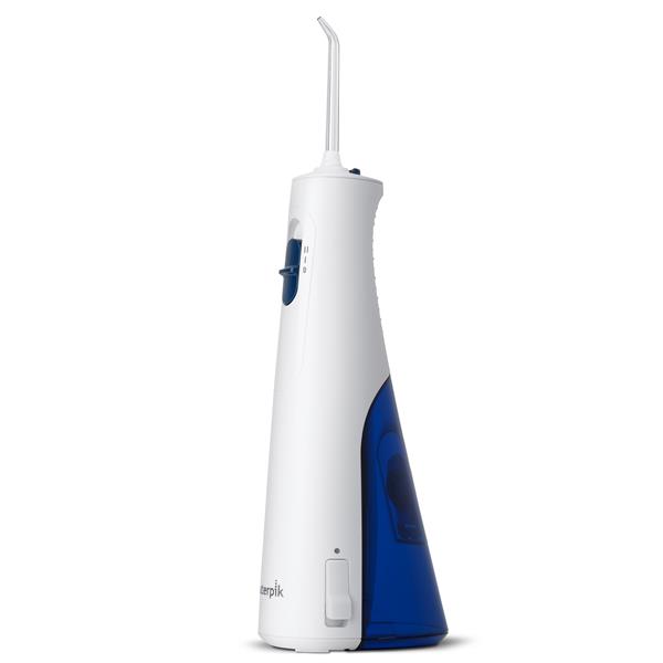 Vue latérale de l’hydropulseur portatif sans fil 1000 blanc.