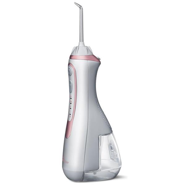 Sideview - WP-569 White & Rose Gold Cordless Advanced Water Flosser, Handle, & Tip