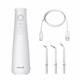 Hydropulseur portatif sans fil Plus 5000 blanc avec câble de recharge, 1 embout de précision pour appareil portatif sans fil, 1 embout orthodontique et 1 embout Plaque Seeker.