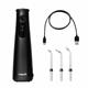 Hydropulseur portatif sans fil Plus 5000 noir avec câble de recharge, 1 embout de précision pour appareil portatif sans fil, 1 embout orthodontique et 1 embout Plaque Seeker.