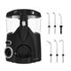 Hydropulseur de comptoir Ultra 6000 noir avec 2 embouts de précision, 1 embout Pik Pocket, 1 embout orthodontique, 1 embout Plaque Seeker et 1 embout pour prothèse dentaire.