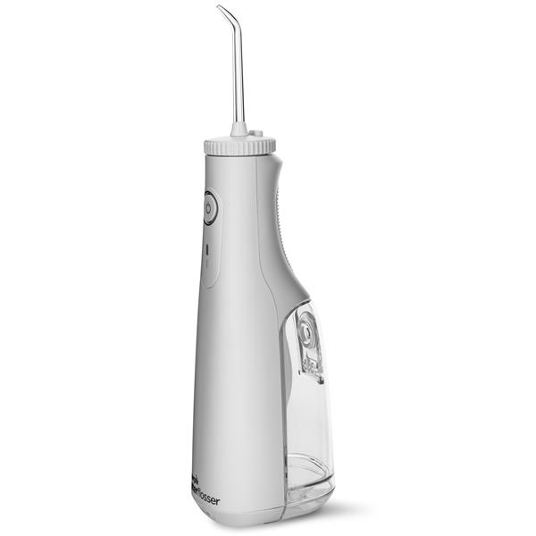 Vue de côté - Hydropulseur Select sans fil WF-10 blanc, manche et embout